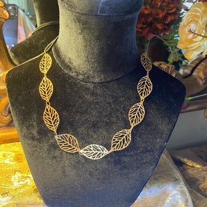 16” golden leaf necklace/headband